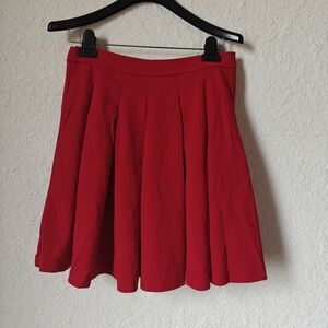 SHEIN Red Pleated Skirt Zipper Close High Waist Fit Small Medium Large 2 for $20